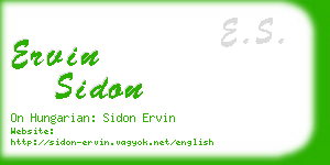 ervin sidon business card